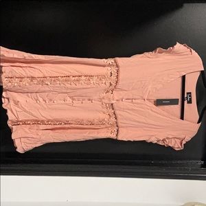 Dusty pink crochet lace dress